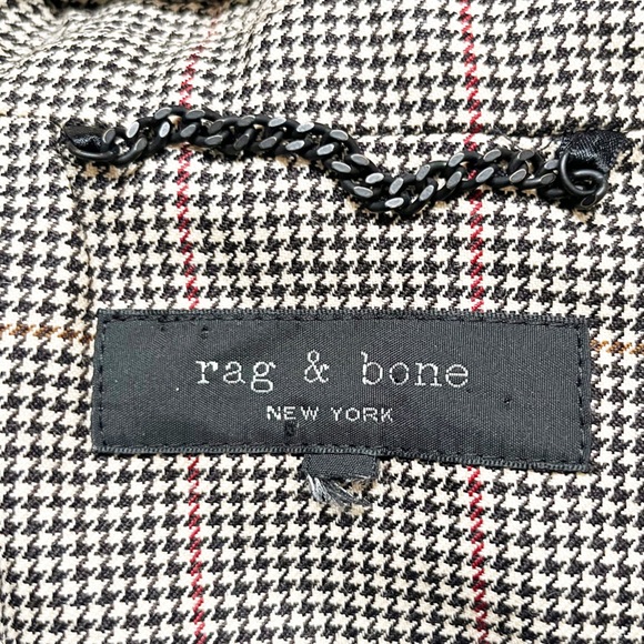 Rag & Bone Rona Houndstooth Plaid Wool Blazer - Picture 4 of 5